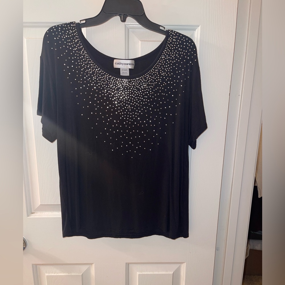 Cathy Daniels Black Studded Blouse